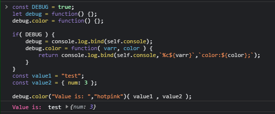 vitaminiser's tweet image. Made a color debug function!
#learningJavaScript