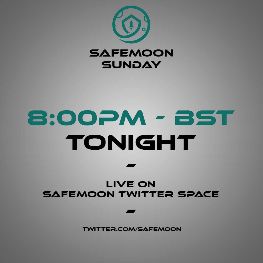 OUR VERY FIRST TWITTER SPACE TONIGHT AT 8PM BST 🚀🌕 #SAFEMOON