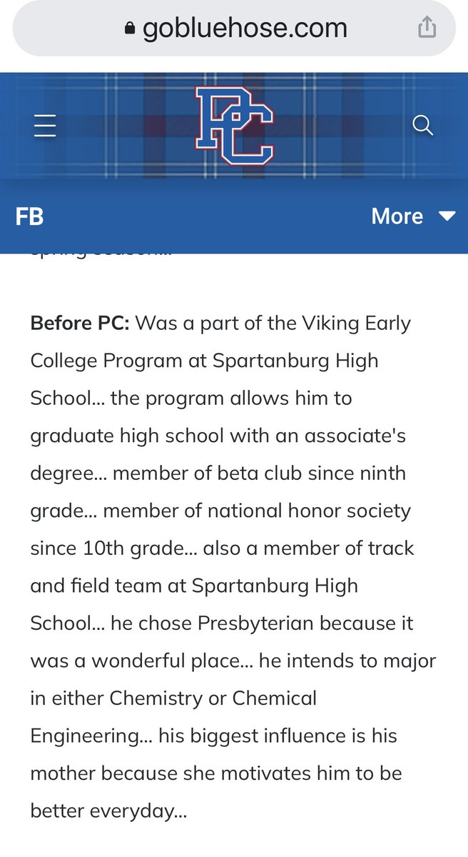 VECVikings's tweet photo. “Off the field” excitement: CONGRATULATIONS Sagee on your ACADEMIC “W”! So proud of your recognition as a @presbycollege student-athlete on the Pioneer Football League (PFL) Academic Honor Roll. #62 #BOOKSbeforeBALL #OurD7EarlyCollegeStory @Season_51 @SHSvikings @SchoolDistrict7 https://t.co/4EuqLWuxH5