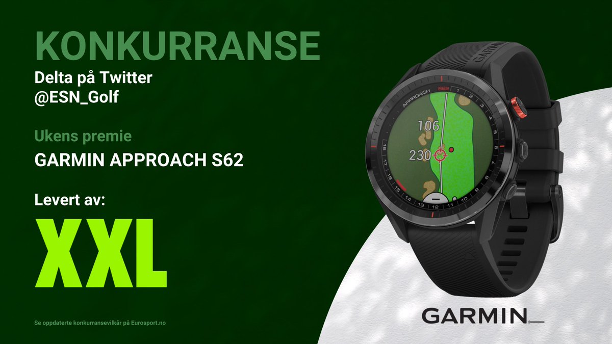 Helgens hovedpremie leveres av XXL, og er en Garmin Approach S62. #spons #XXL