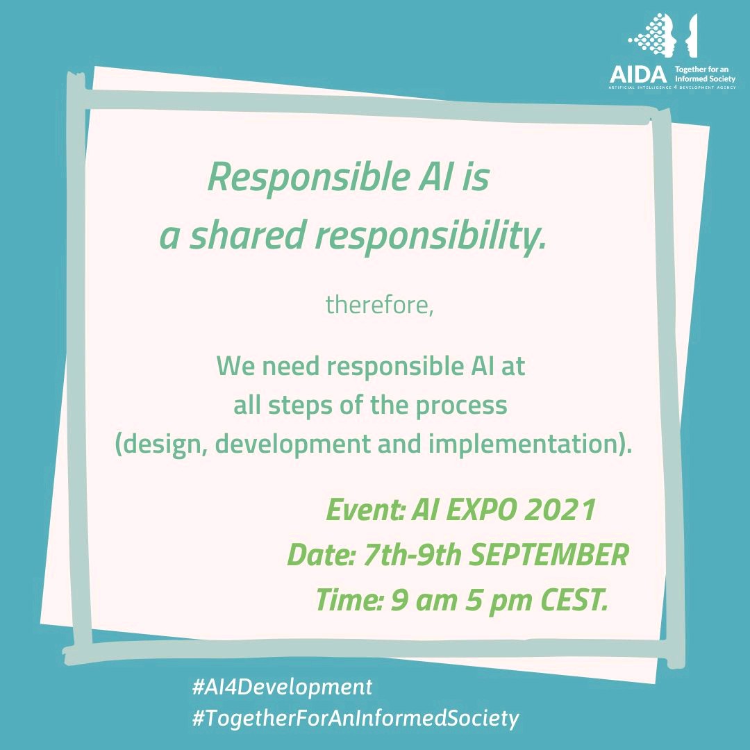 ai4development's tweet image. Who should be in the driving seat of responsible #AI?

Find out this and more at the upcoming #aiexpoafrica #2021 hosted by @aiexpoafrica

🗓 7th to 9th September 2021
⌚ 8 am -9 am CEST
💻 Virtual
🔗 Kindly register using this link: lnkd.in/dC3Gyw6

#AI4Development