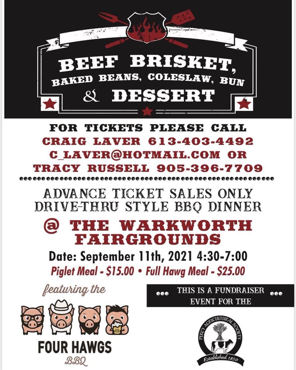 Deadline for bbq tickets is tomorrow - Monday September 6th!