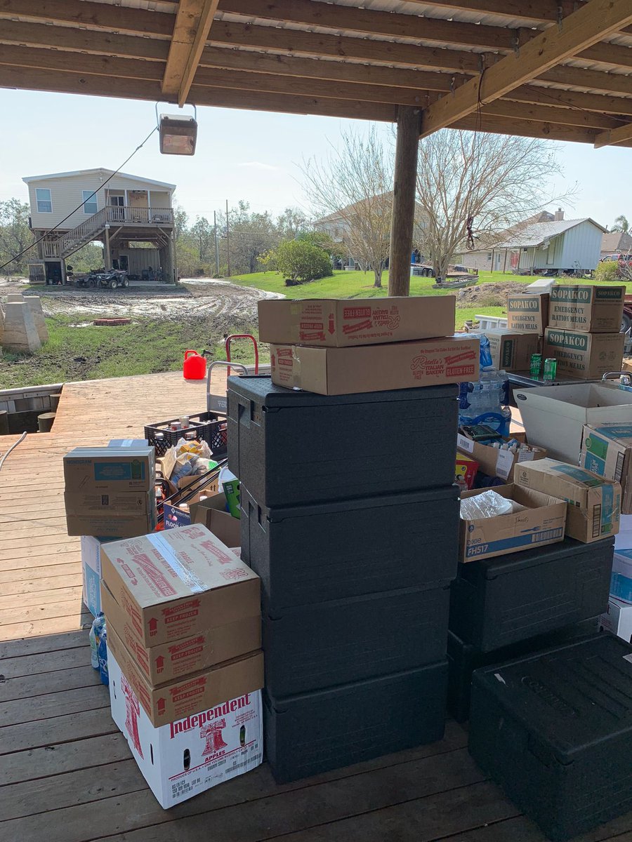 WCKitchen's tweet photo. Some days meal delivery takes more than a car! 🚤 As WCK teams keep searching for families in need following #Ida, we joined Cajun Navy Relief to ferry fresh food into Baratería, LA. This community is accessible only by a single bridge destroyed in the storm. #ChefsForLouisiana https://t.co/5DtxbmyRzk
