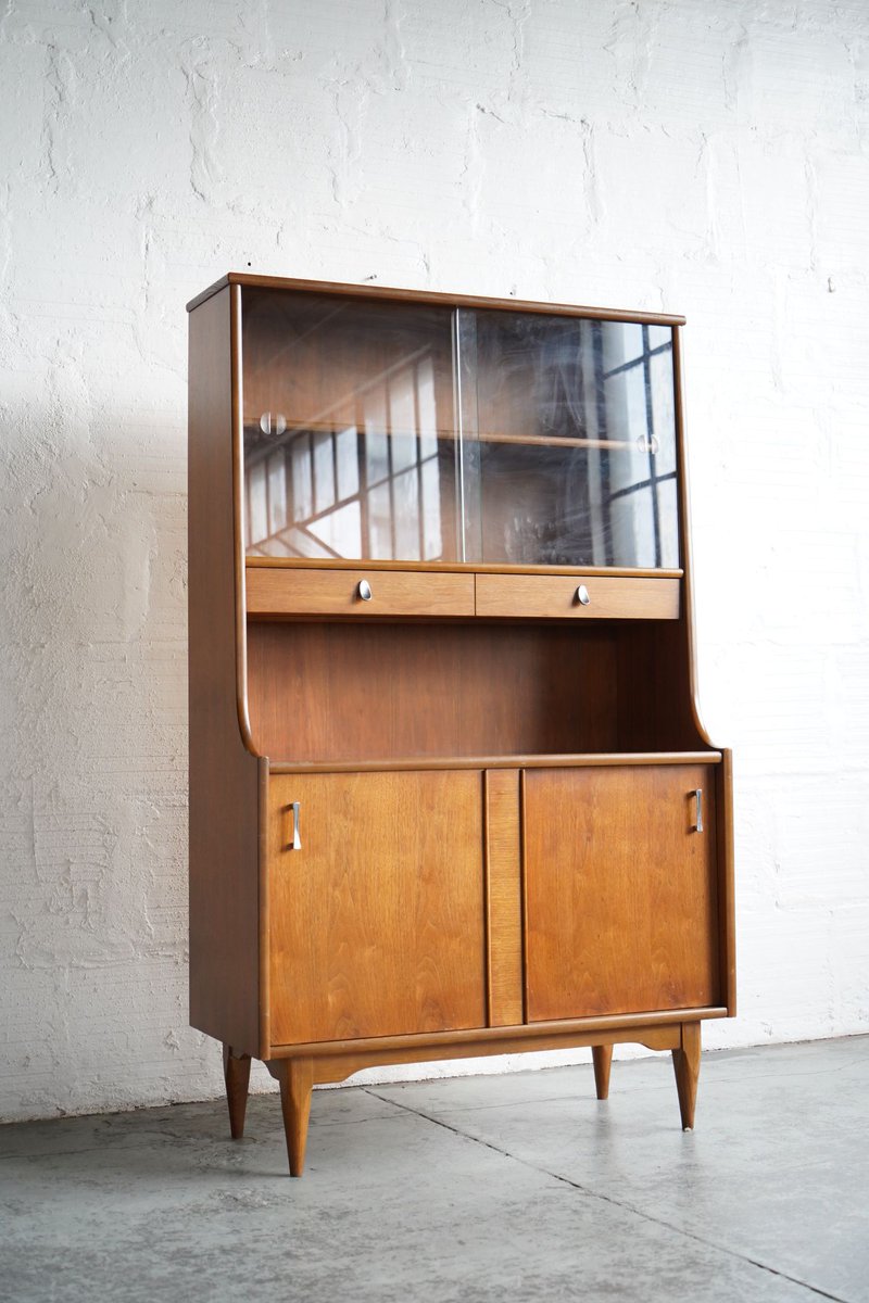 thegoodmod's tweet image. Keller Furniture Walnut Display Cabinet #Walnut #MCM