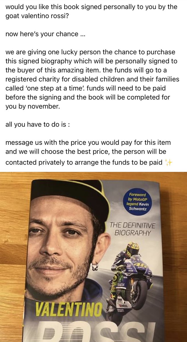 want valentino rossi’s biography signed personally to you? 

here’s your chance! 

please message us if you are interested 🙌🏼