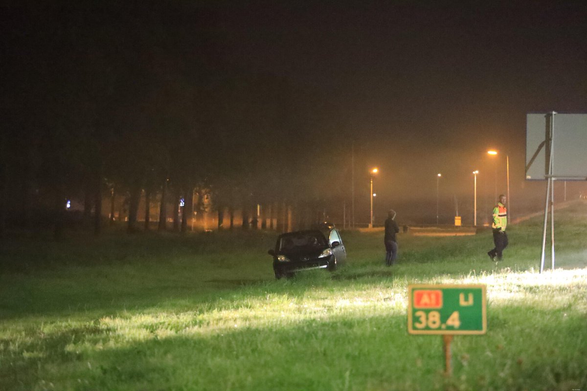 Bestuurder spoorloos na ongeval Hoogland. 112Amersfoort.