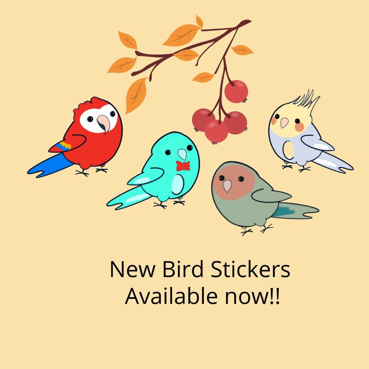 Excited to share this item from my #etsy shop: Chubby Birds Sticker | Cockatiel Love Bird and Red Macaw | 3 sizes available |  4-12 piece packs. New pictures added!#cutebirds #lovebird #smallbiz #journalstickers #stickerpack  etsy.me/3jOPqMB