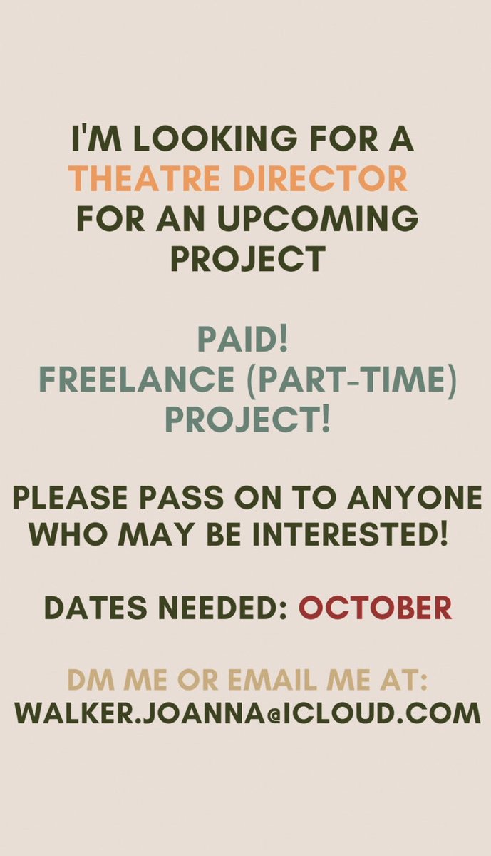 ✨ Director Call Out ✨ 

Looking for a female theatre director for a one-off fringe performance in October! 

Contact me for more details!