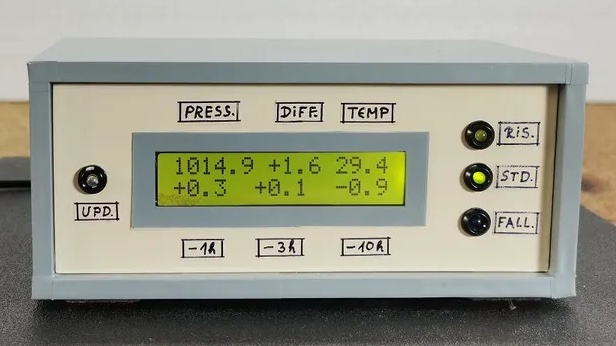 arduino's tweet image. Predict the weather with the help of this Arduino-based barometer: create.arduino.cc/projecthub/mir…