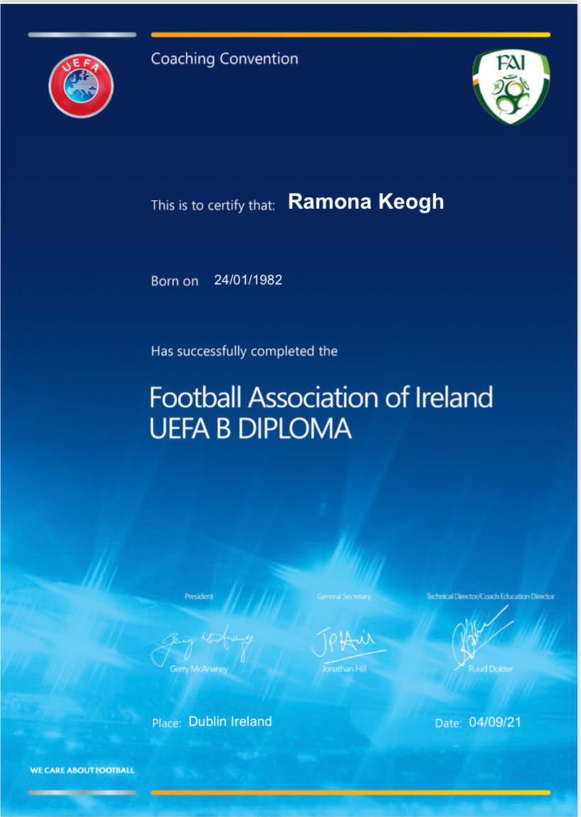 UEFA B Diploma 🎓📜

Started journey with amazing group 2019, Covid made it bit longer & difficult but got there. 

Thank you to everyone that has supported & @NiallORegan29
@pearl_slattery Tom Connor @RichieHolland10 & @FAICoachEd

#lifelonglearning 
#realitybasedlearning