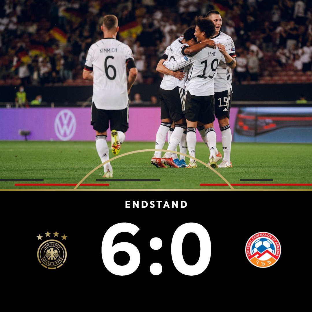 🕛 90 + 3 Min.

ABPFIFF! ➕3️⃣ 🇩🇪👏

6:0 #GERARM #DieMannschaft