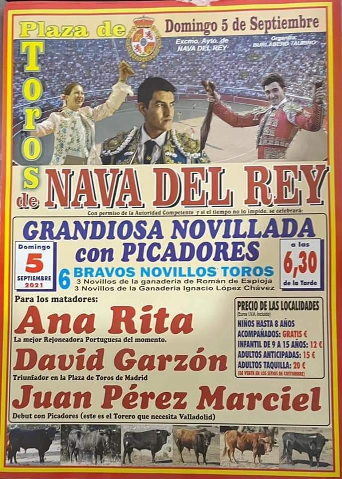 Hoy🏟️ #NavadelRey prometedor debut con caballos de @_perezmarciel 4 orejas, @CavaleiraRita oreja y @InfoDavidGarzon dos orejas,🐂 novillos de @espioja y @inalopez_chaves los de Chaves de gran juego
