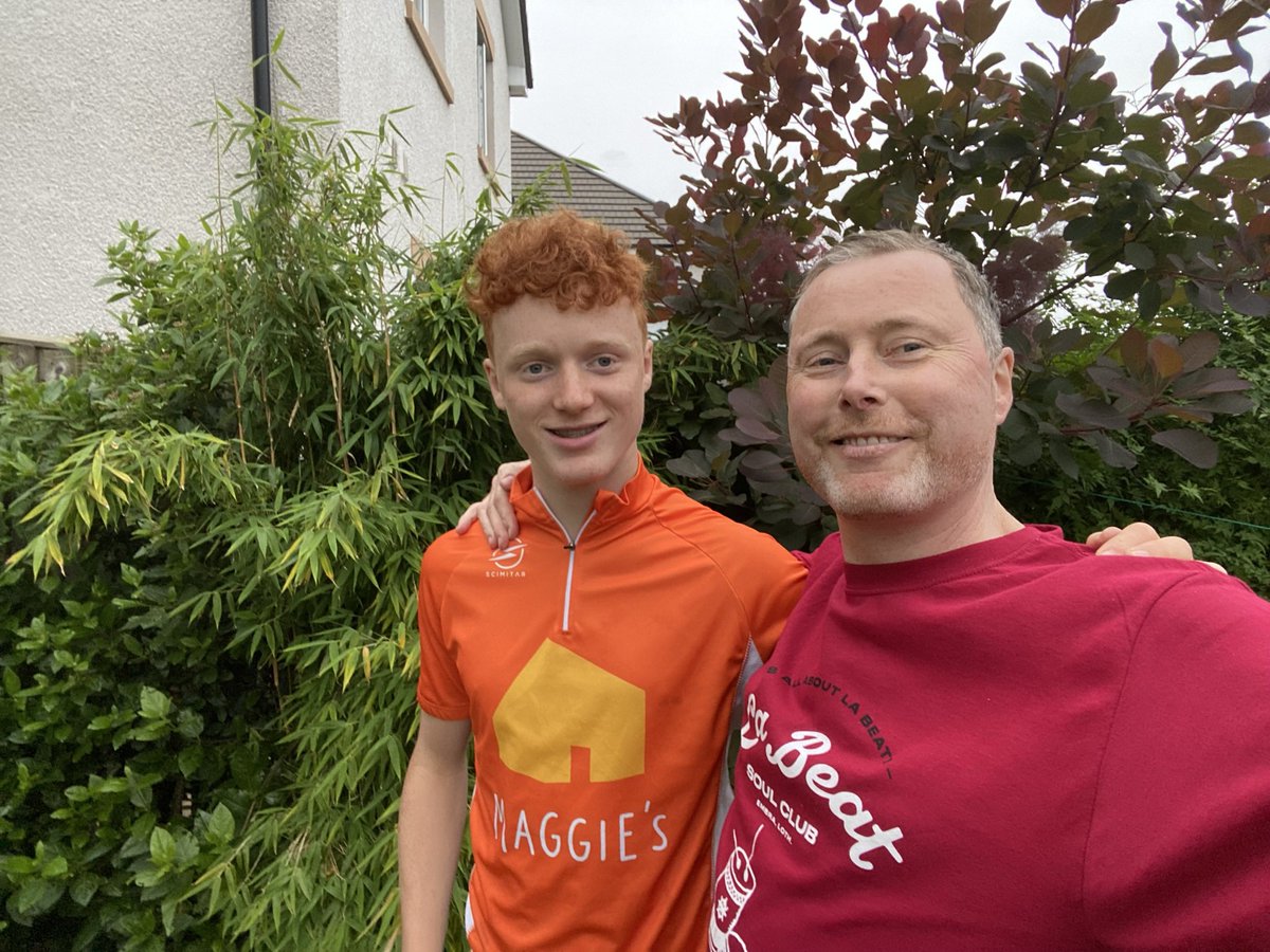 Fantastic to celebrate Joel &amp; Torin’s Land’s End - John O’Groats cycle,  wonderful to have them home. Fundraising for <a href="/maggiesedinburg/">Maggie's Edinburgh</a> <a href="/MaggiesCentres/">Maggie's Centres</a> continues with some cheques to be added in, but they are at £3173 so far and counting. What a pair! Thank you to every supporter.