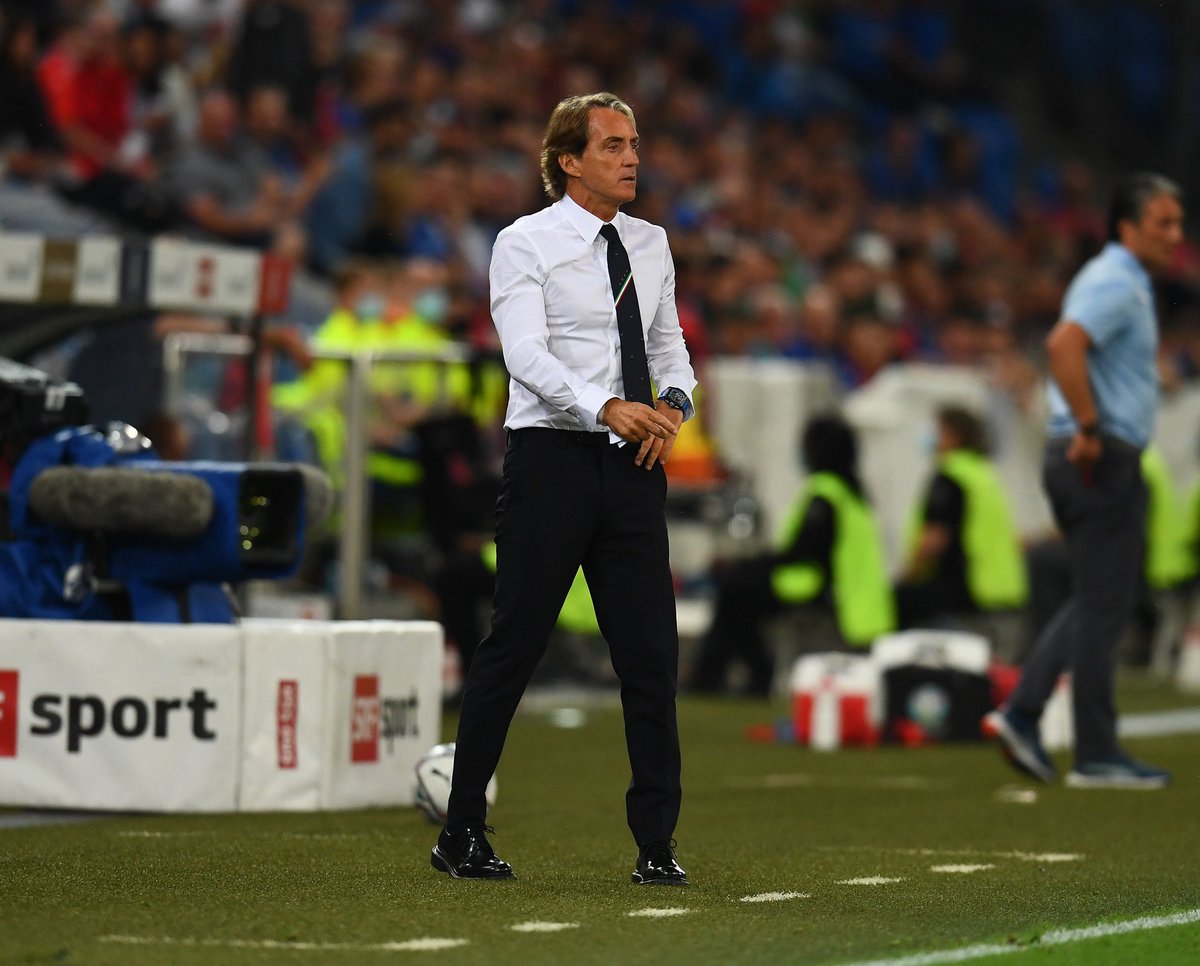 Roberto Mancini-led Italy draw 0-0 away in Switzerland 🤝

✅New world record of 36 matches unbeaten
❌Missed penalty
❌Only four points ahead of Switzerland who have two games in hand

Lithuania next on Wednesday, 8/9 📅

#WCQ