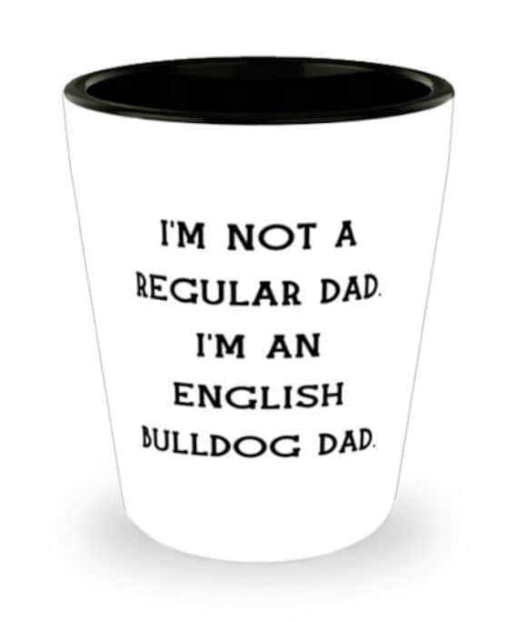 Love English Bulldog Gifts, I'm Not A Regular etsy.me/3n4Oi9u #barware #shotglas #giftsfromfriends #birthdaygifts #birthdayshotglass @etsymktgtool