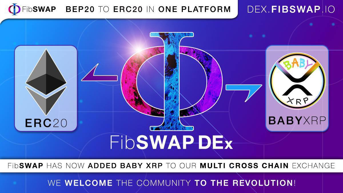 JustIn131326's tweet photo. @RippleXrpie #BabyXRP is on #fibSWAP an #altcoin that is on #BEP20 it can be purchased with #Ethereum the #BabyXRPCommunity is now #Multichain and rewarding #HOLDERS with #Passiveincome in #XRP the time is now be a part of the #BabyXRPCommunity and a #XRPHolders #100xcoin #fibswapdex https://t.co/nLkCrkMdIr