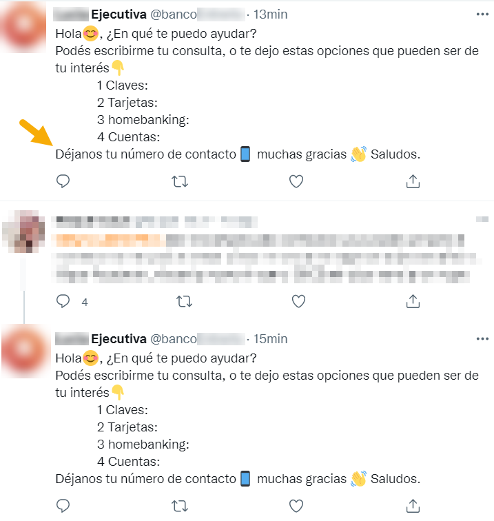 Así trabaja un delincuente aquí en twt, suplantando cuentas de bancos y contactando de forma particular a posibles víctimas. Luego le roban sus cuentas, datos personales y bancarios.
NUNCA responder!