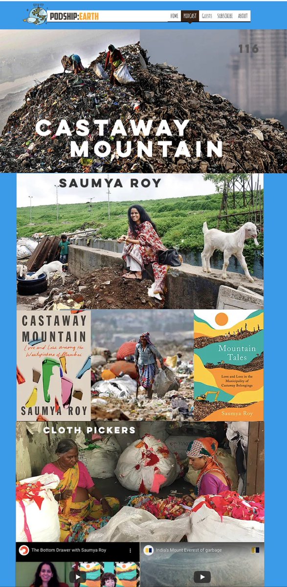 New episode! www.podship earth.com/castaway This week, Jared speaks with Saumya Roy whose book  “Castaway Mountain: Love and Loss Among the Waste Pickers of Mumbai”  shows us how environmental waste and pollution are a reflection of how we treat each other.