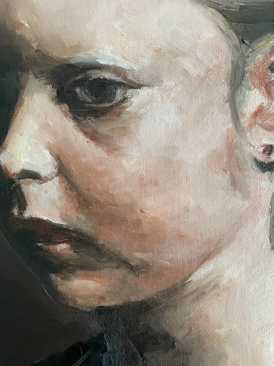 Portrait of a girl. Oil on linen, 37x54cm (~14.5x21”).
Michael Siegel painting class. The original is by Rudi Huisman.
I
#oilpainting #oilpaintings #oilportrait #oiloncanvas #portrait #portraitpainting #painting #paintingportrait #girlportrait