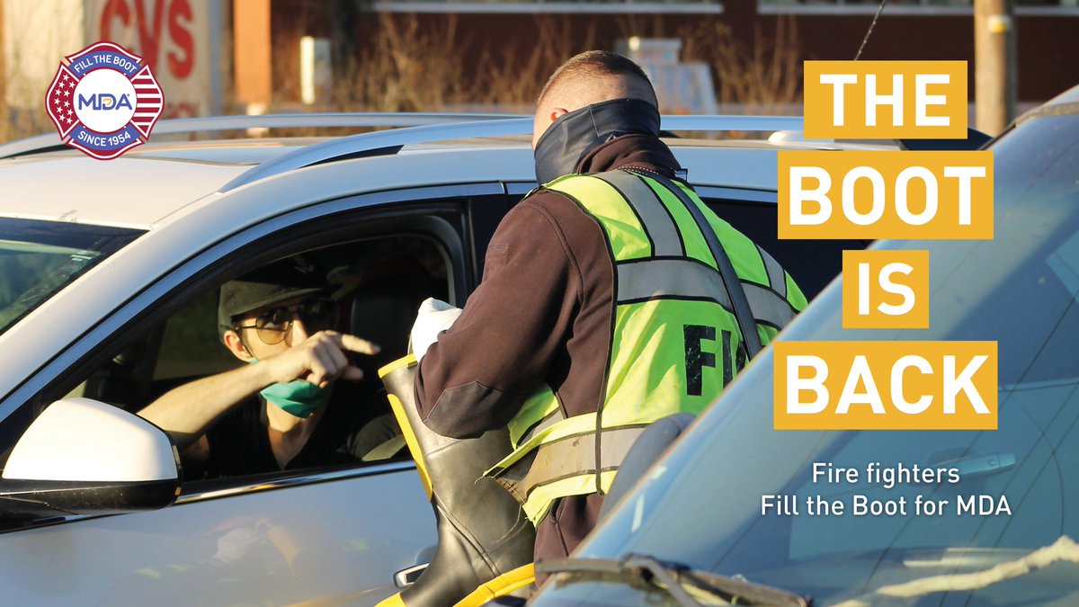 MDAorg's tweet photo. On #InternationalDayOfCharity, MDA thanks @IAFFnewsdesk for helping #MDA families through the #FillTheBoot fundraiser for 67 years. Donate today to fund research and care for people living w/ #musculardystrophy #ALS #neuromuscular diseases. https://t.co/Us5IvrKbNc #TheBootIsBack https://t.co/ZYD9M3xRNJ