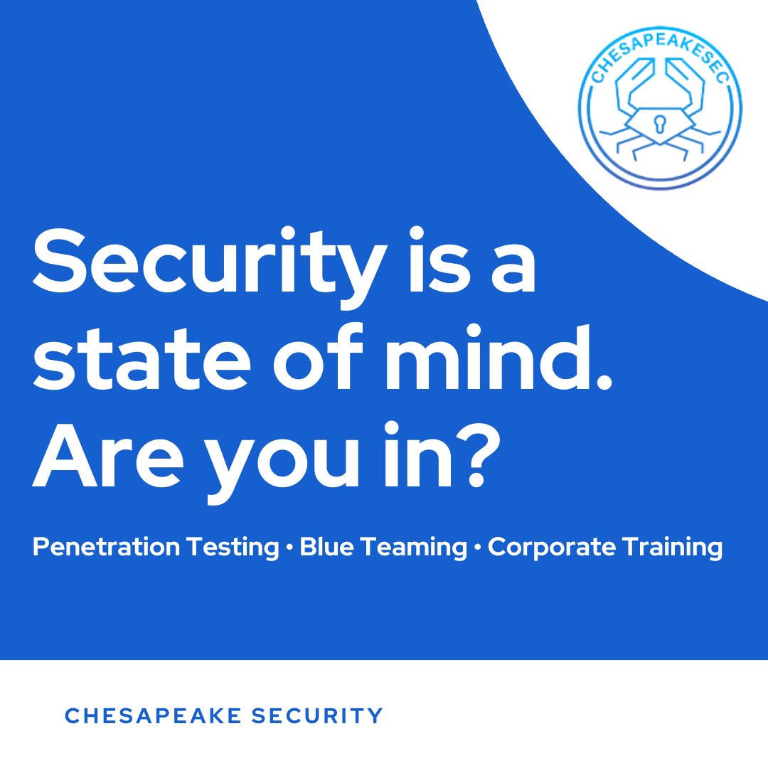 Security is a state of mind. Are you in? 

#infosec #CyberSecurity #womenintech #stem #threathunting #cyberlife #consulting #code #penetrationtesting #threatanalyst #informationtechnology #informationsecurity #vulnerability #phishing #cyber #hacker