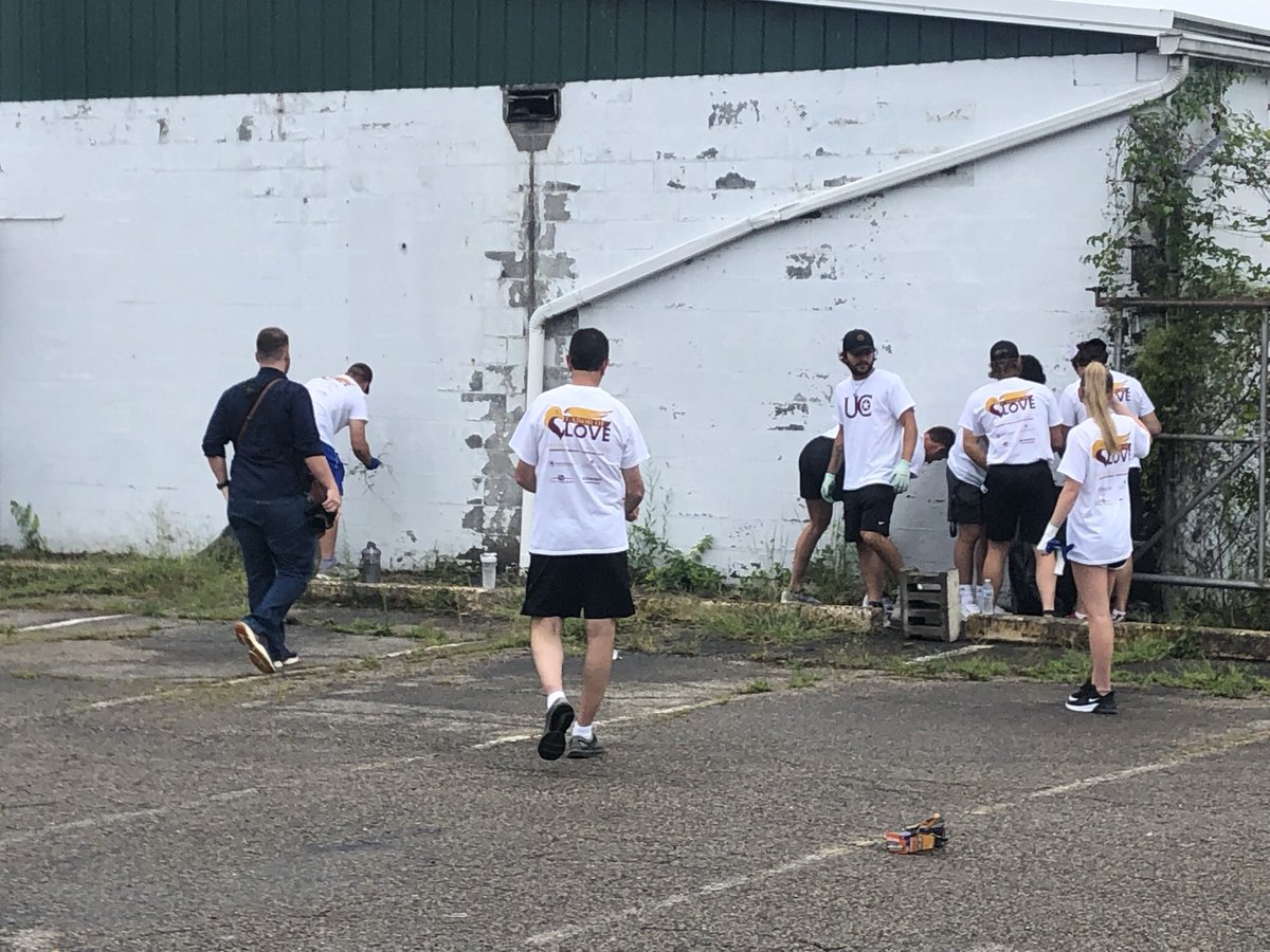 MidianProject's tweet photo. We want to say a HUGE thank you to the athletes and coaches of the @UCWV_Baseball team for the work they put in today at the Midian Center for UC’s “Labor of Love” Labor Day project! It’s such a blessing to see our community come together to make this happen! https://t.co/jNVC4Ty1sR