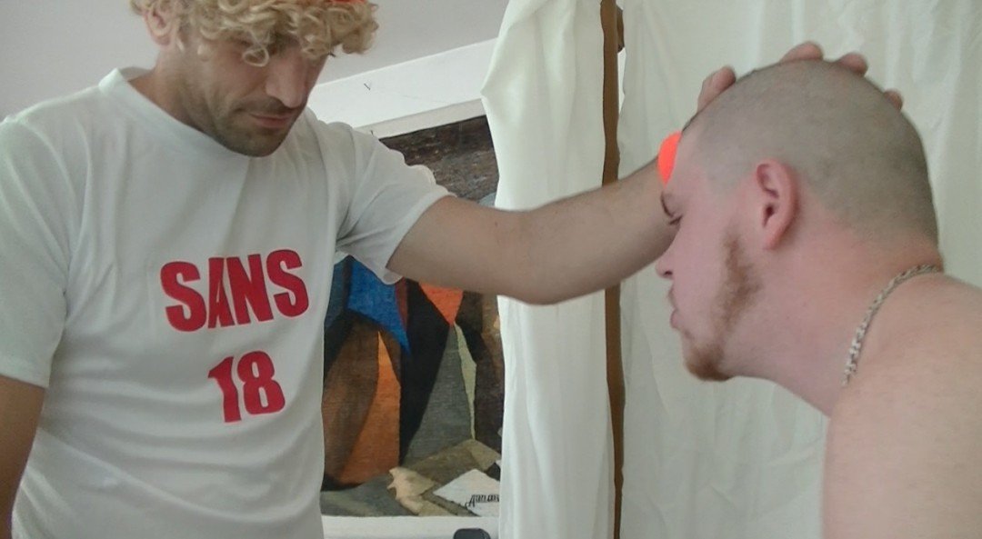 Long hair daddy crunchboy shower