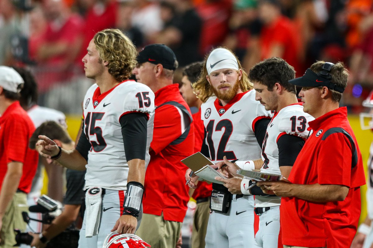 jeffsentell's tweet image. Got a fearless prediction here. Georgia's backup QBs are destined to lead the SEC in 2021 in at least one category this season: Hair.