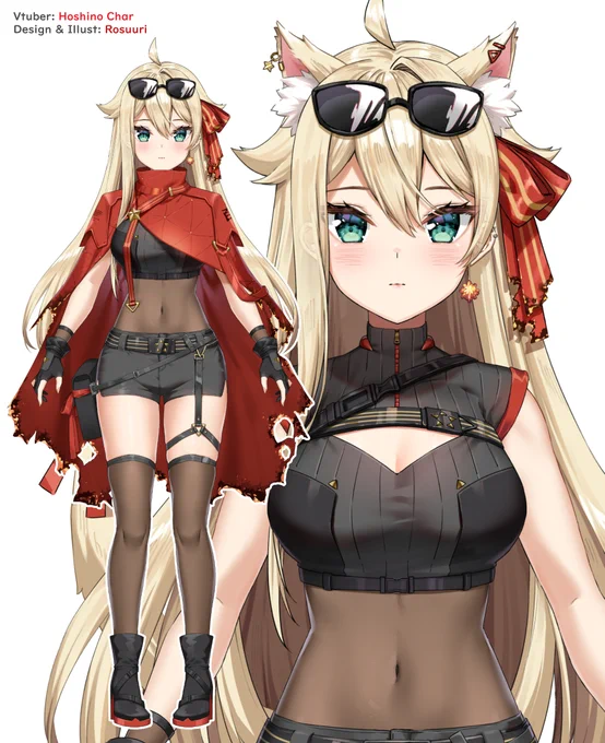 I designed and illustrated Hoshino Char's new vtuber model &amp; costume~! 