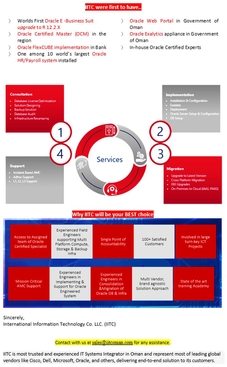 iitcoman's tweet image. Success begins by putting the customer at the center of every experience, and exceeding their expectations in the moment of need. We are here to help you with our #OracleServices @iitcoman #Oracle