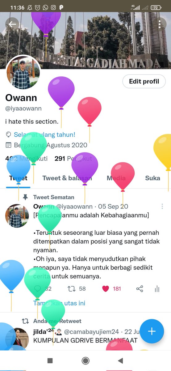 iyaaowann's tweet photo. WAHH ternyata udah dua tahun dj rayain sama balon twitter🙌 https://t.co/ZR5Ig2pjHT