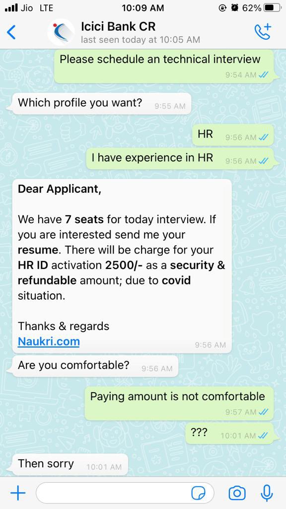 anandarajm89's tweet image. Something wrong…. FAKE!!!
For your awareness @Naukri @ICICIBank