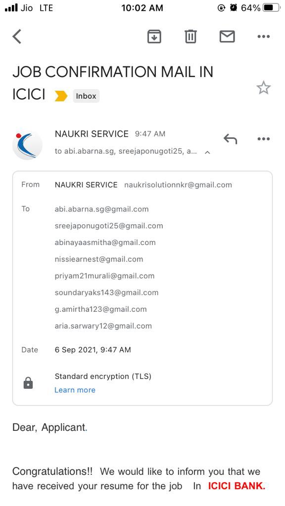 anandarajm89's tweet image. Something wrong…. FAKE!!!
For your awareness @Naukri @ICICIBank