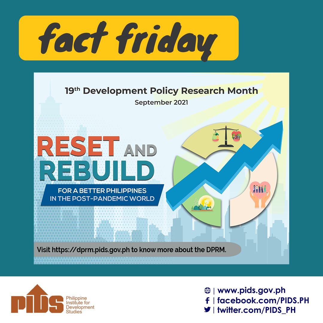 pidsgovph's tweet photo. Hello, PIDS friends! Here's our #PIDSFactFriday for the week on the Development Policy Research Month.
Know more here: https://t.co/gWwyOLi2l1.
@NEDAhq @BangkoSentral @PHCivilService @DILGPhilippines @pcoogov @PIADesk @DBMgovph @SEC_Philippines @CCCPHL @laborgovph @senatePH https://t.co/JHRvHbyGki