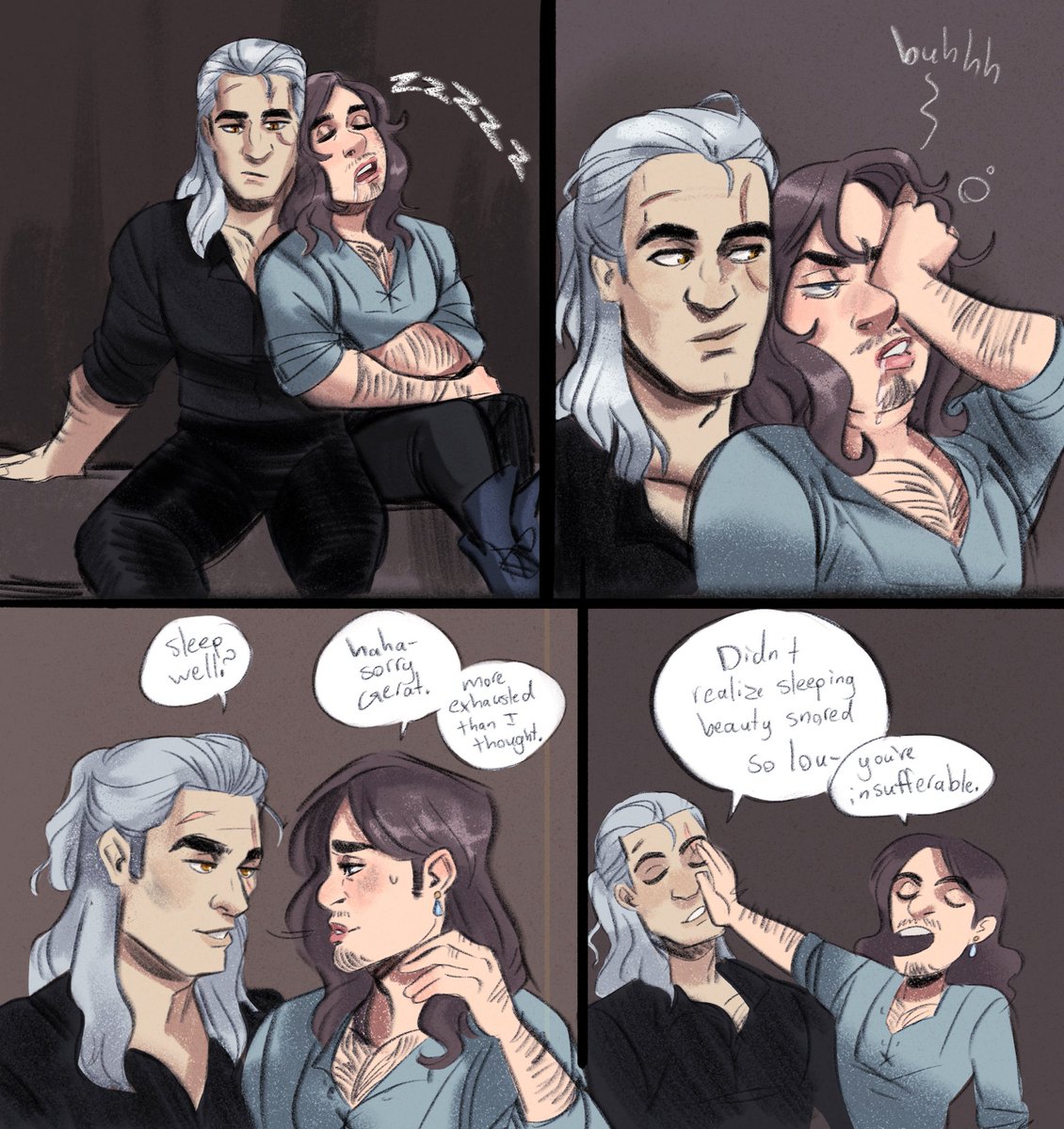 Sometimes jaskier needs a nap and sometimes geralt gets to be a little sassy
