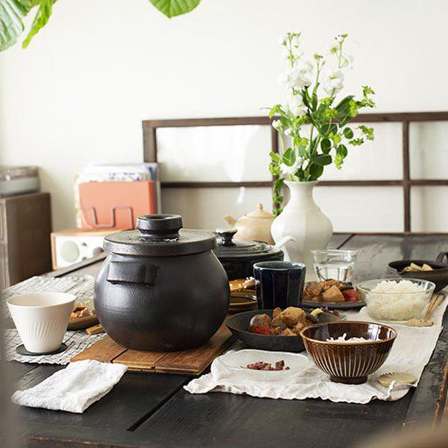 作家もの　小谷田潤　耐熱土鍋　ご飯鍋　丸鍋　黒色 東京蚤の市 on X: 