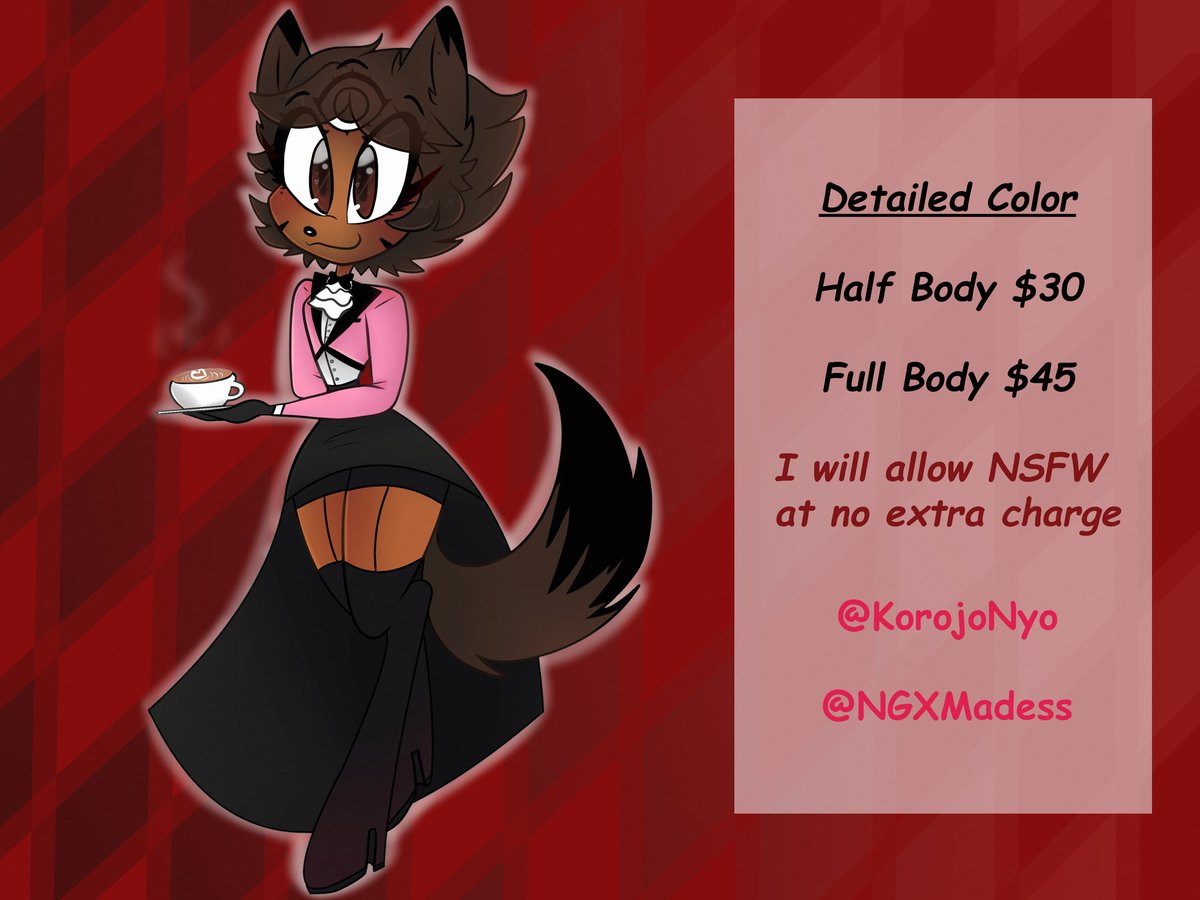 NGXMadness's tweet photo. #commissions ARE OPEN!!!(ﾉ≧∇≦)ﾉ ﾐ ┻━┻ #commissionsopen #furryart #HazbinHotel #HazbinHotelOC #HHOC #furry https://t.co/tbJ3UaeA1s
