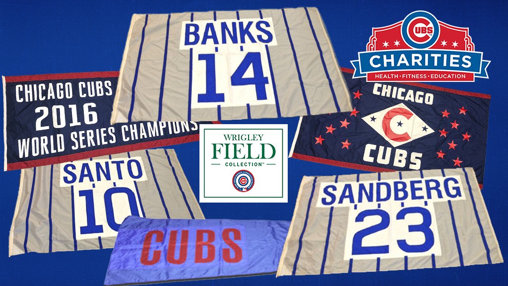 CubsAuthentics's tweet photo. Part 3 of our #FlagsofWrigleyField auction includes foul pole, scoreboard, and outfield flags from Wrigley Field!
Place a bid now at https://t.co/vkOJWpQBRe.
#WrigleyFieldCollection #CubsCharities https://t.co/kbb7sHL5Cv