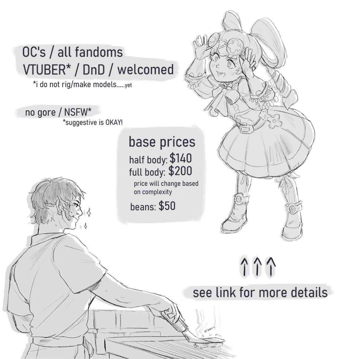 I am looking to do 5-7 commissions - This will be first come first serve

Check out my site for more detailed information, and the form to fill out if interested >>>>>>>> https://t.co/U6en5jxU2h 