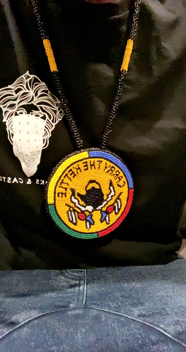 IndigenousBeads's tweet image. Medallion of the day. 🏅 This is probably my second favourite one I’ve done. My home lands on Treaty 4 territory, Céǧa K’ína 💕

#CTK #Treaty4 #FHQTC #Saskatchewan #PrairiesGirl