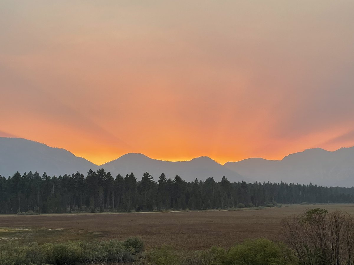 stage4kelly's tweet image. I don’t ever think I’ve been so happy to see a sunset from my house. Thank you to all the firefighters, first responders, LEOs, staff,
utility workers who helped keep our #Tahome safe ❤️#CaldorFire