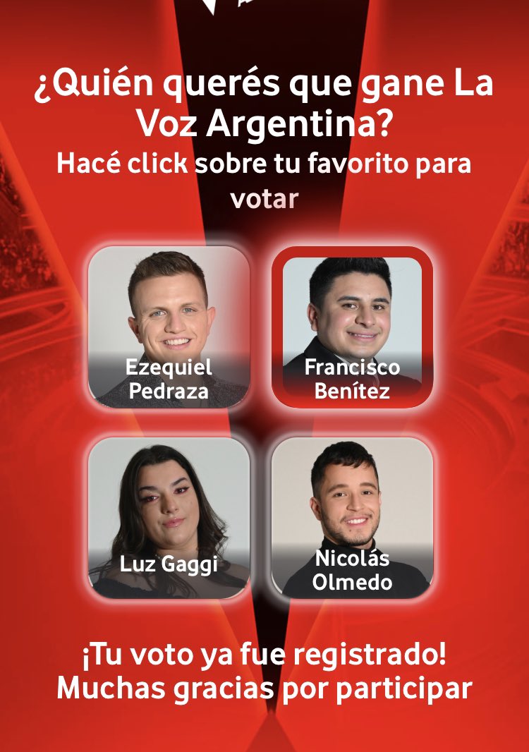 Me emociona siempre que canta Vamoooooo #LaVozAgentina