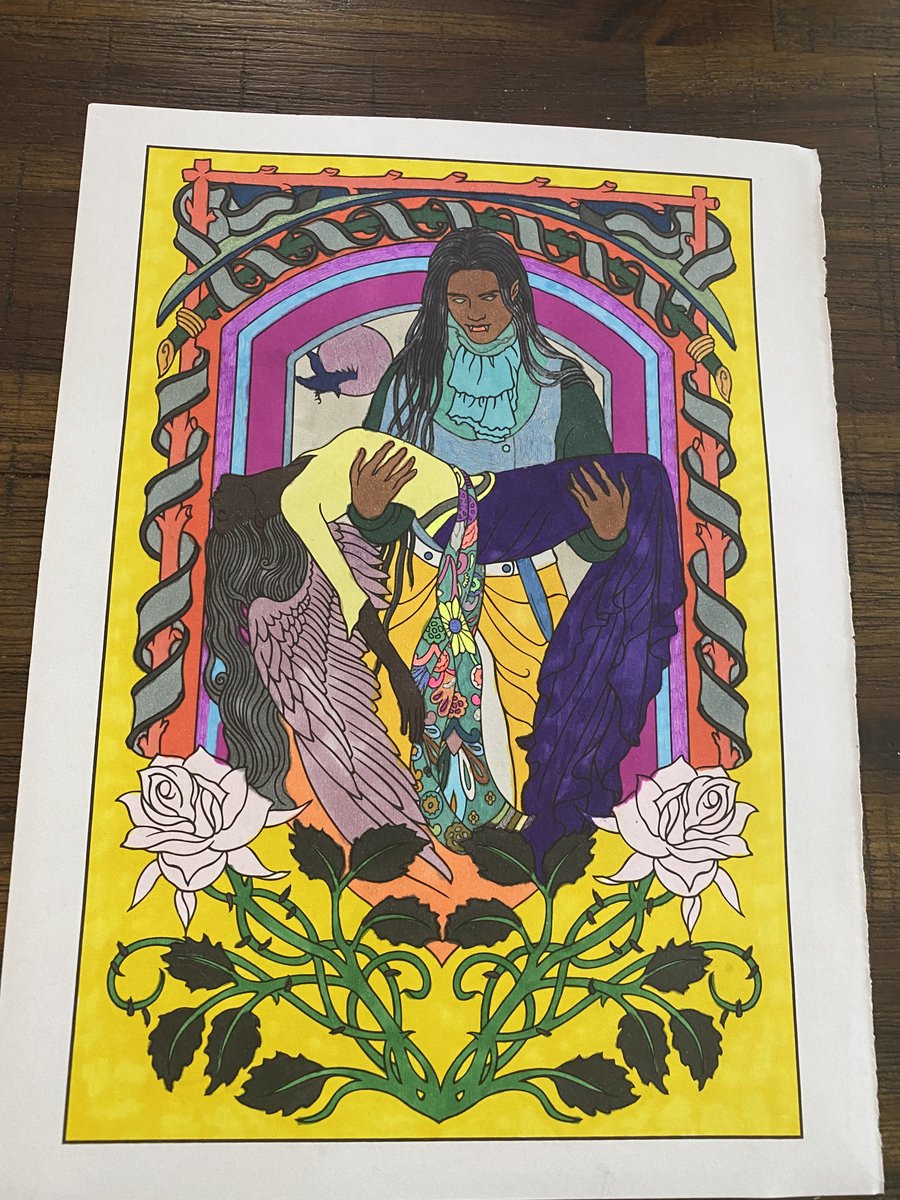 Gntgraphics's tweet photo. "A #Vampire like a #Lady, 
never reveals his #trueage." 
#colouringforadults #myaddiction #hobby #artsandcrafts #arttherapy https://t.co/6yjcPt3GQF
