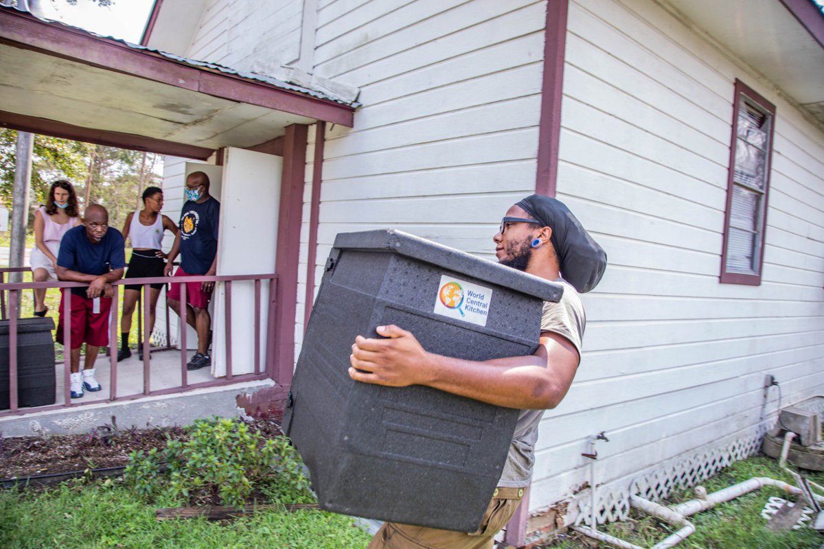 This is Reverend Joseph! <a href="/WCKitchen/">World Central Kitchen</a> is serving meals at his Mount Triumph Baptist Church every day now…He told us…"Right now people can't cook, so these hot meals? Is the first real food, a real meal that they had in a week. It's going to move their spirit!” #ChefsForLouisiana