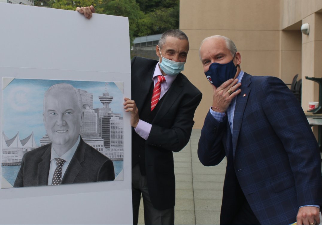 Burnaby-South resident and Conservative supporter Gennadiy Smyrnov presented Erin O'Toole with a portrait. 

We met Gennadiy out canvassing and he showed us his artwork, we are thrilled to see it made it into the next PM's hands.

#SecureTheFuture #Burnaby #BurnabyBC #Elxn44