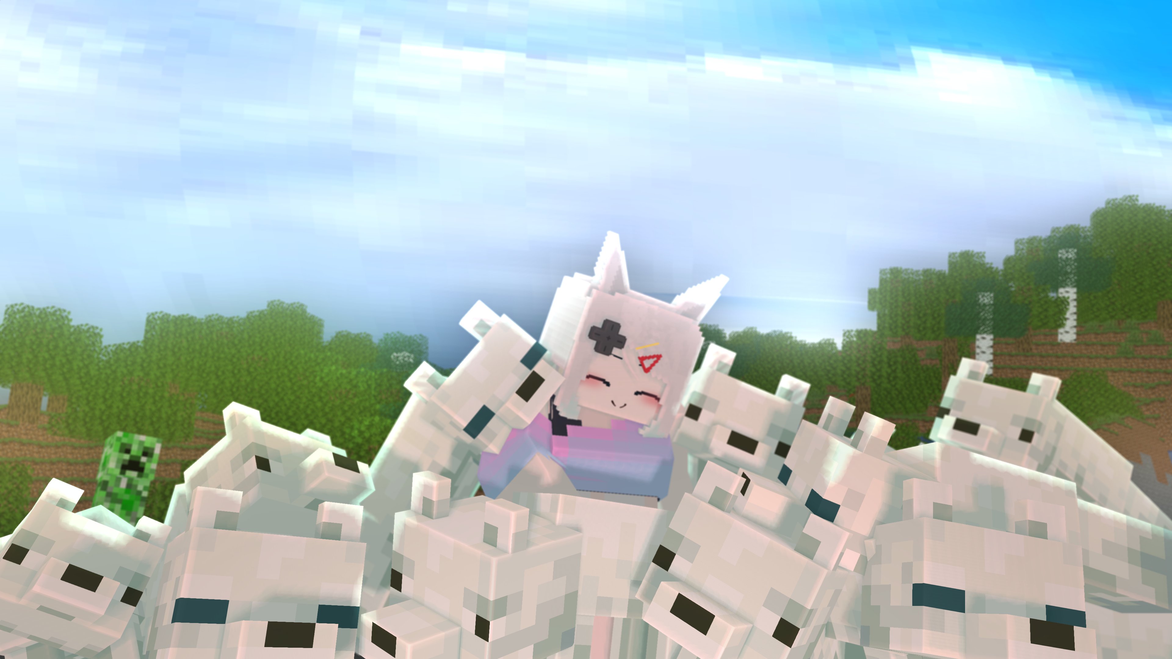 奶油on Twitter Mizukiart 被一群雪狐包圍的北極狐 Mine Imator T Co Jznhwanfo3 Twitter
