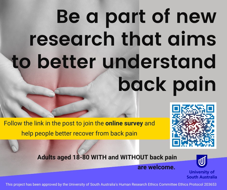 Have you got 15 or so minutes to help <a href="/BrendanMouatt/">Brendan Mouatt</a> with this research project? 18-80 yo, non health professional, WITH or WITHOUT back pain can help. Thanks for helping, sharing and RTg as you can. research.sc/participant/lo…