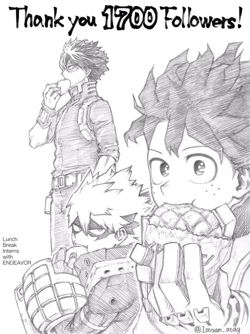 #ヒロアカ #MHA #イラスト #deku #緑谷出久 #爆豪勝己 #轟焦凍 フォロワーさんが1700人突破イモあん大変驚いておりますいつも応援ありがとうございますこれからもよろしくお願いします 