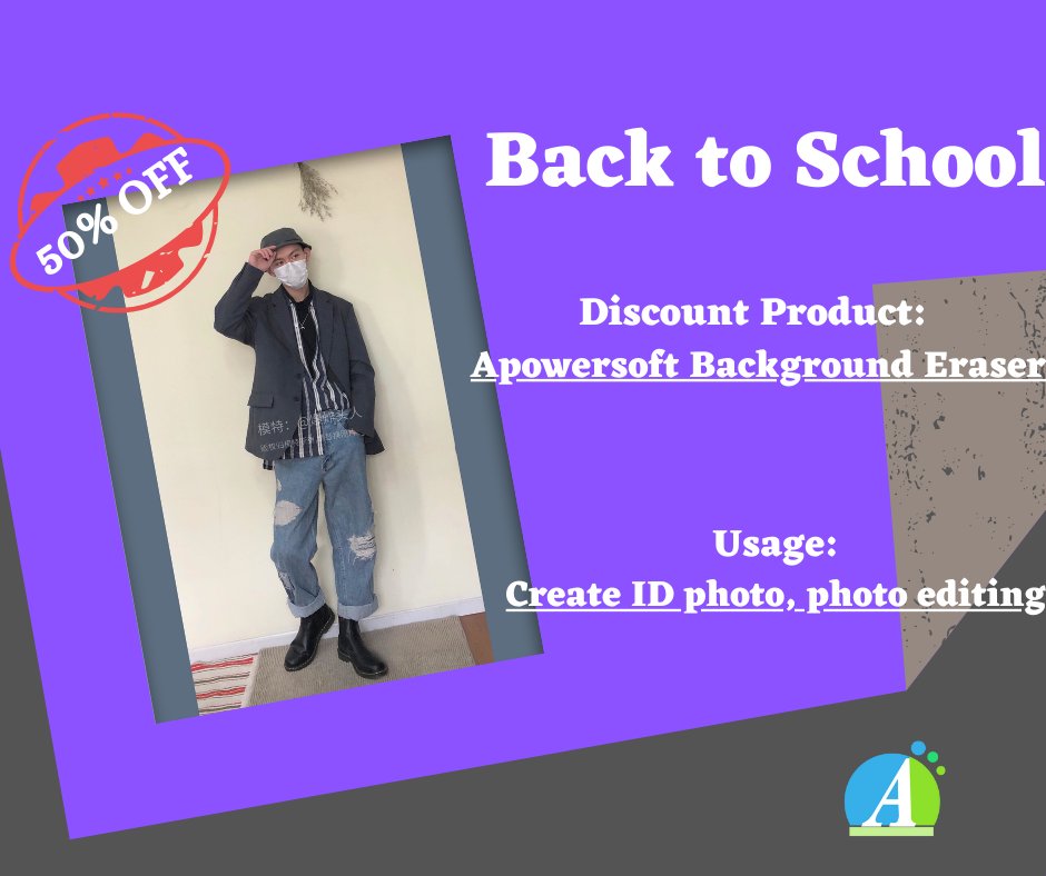 Apowersoft's tweet image. 🎁Back to school with a beautiful ID photo using Apowersoft Background Eraser. 50% DISCOUNT, ONLY 2 days left, check it out now: apowersoft.com/activity-type/…
#BackToSchool #PhotoOfTheDay #photographylovers #PROMOTION #Discounts