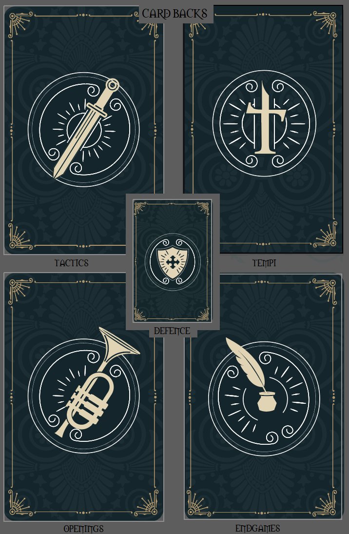 tempichesscards's tweet photo. Some more spoilers! There are current plans for 5 separate card piles when playing Tempi. Openings, Tactics, Defence, Endgames and of course Tempi. #boardgames #chess #gamesnight #tempichesscards #queensgambit @chesscom @chess24com @chessnews @blueelvis2 @sltchessclub https://t.co/pk7b7qkWvX